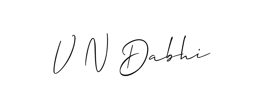 Also we have V N Dabhi name is the best signature style. Create professional handwritten signature collection using Allison_Script autograph style. V N Dabhi signature style 2 images and pictures png