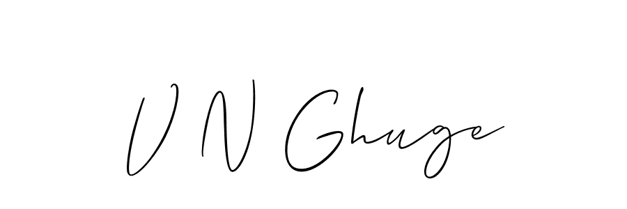 Also You can easily find your signature by using the search form. We will create V N Ghuge name handwritten signature images for you free of cost using Allison_Script sign style. V N Ghuge signature style 2 images and pictures png