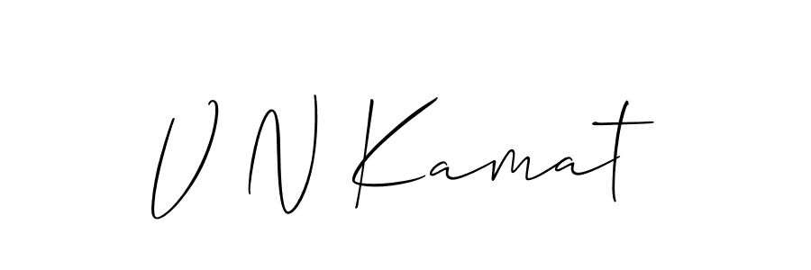 Make a beautiful signature design for name V N Kamat. With this signature (Allison_Script) style, you can create a handwritten signature for free. V N Kamat signature style 2 images and pictures png