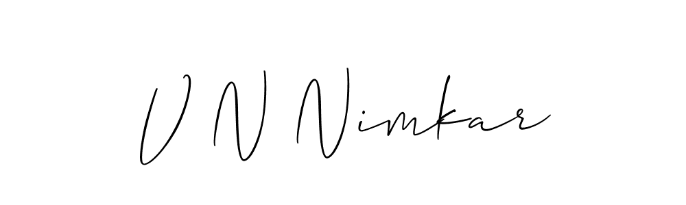Similarly Allison_Script is the best handwritten signature design. Signature creator online .You can use it as an online autograph creator for name V N Nimkar. V N Nimkar signature style 2 images and pictures png