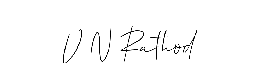 Also we have V N Rathod name is the best signature style. Create professional handwritten signature collection using Allison_Script autograph style. V N Rathod signature style 2 images and pictures png