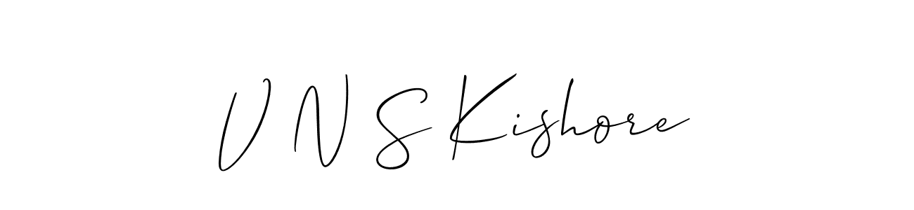 Make a short V N S Kishore signature style. Manage your documents anywhere anytime using Allison_Script. Create and add eSignatures, submit forms, share and send files easily. V N S Kishore signature style 2 images and pictures png