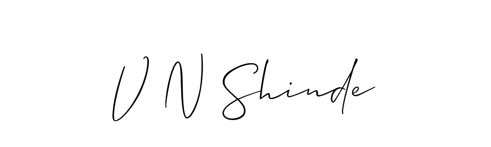 Design your own signature with our free online signature maker. With this signature software, you can create a handwritten (Allison_Script) signature for name V N Shinde. V N Shinde signature style 2 images and pictures png