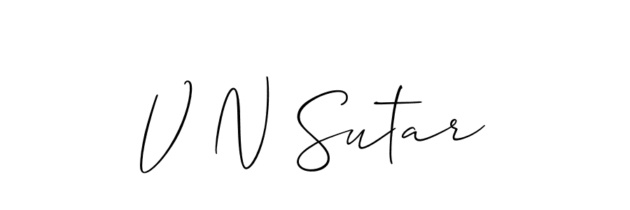 Design your own signature with our free online signature maker. With this signature software, you can create a handwritten (Allison_Script) signature for name V N Sutar. V N Sutar signature style 2 images and pictures png