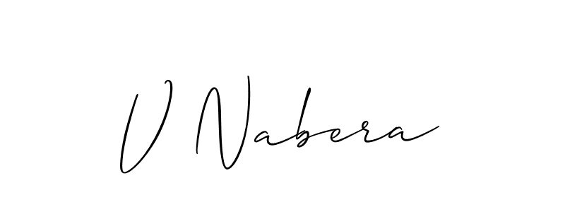 Create a beautiful signature design for name V Nabera. With this signature (Allison_Script) fonts, you can make a handwritten signature for free. V Nabera signature style 2 images and pictures png