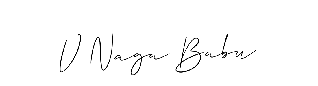 Create a beautiful signature design for name V Naga Babu. With this signature (Allison_Script) fonts, you can make a handwritten signature for free. V Naga Babu signature style 2 images and pictures png