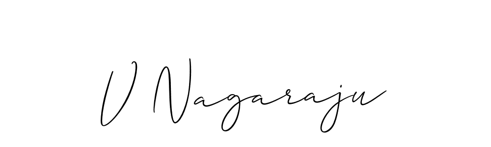 Make a beautiful signature design for name V Nagaraju. With this signature (Allison_Script) style, you can create a handwritten signature for free. V Nagaraju signature style 2 images and pictures png