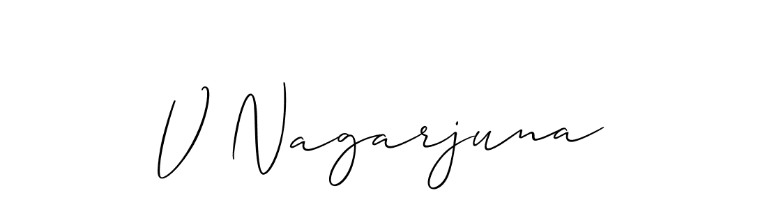 Design your own signature with our free online signature maker. With this signature software, you can create a handwritten (Allison_Script) signature for name V Nagarjuna. V Nagarjuna signature style 2 images and pictures png