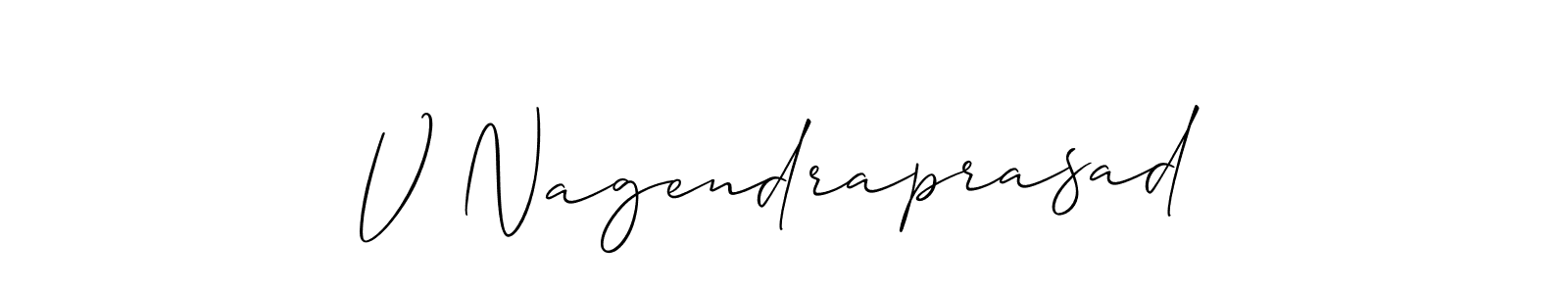 Create a beautiful signature design for name V Nagendraprasad. With this signature (Allison_Script) fonts, you can make a handwritten signature for free. V Nagendraprasad signature style 2 images and pictures png