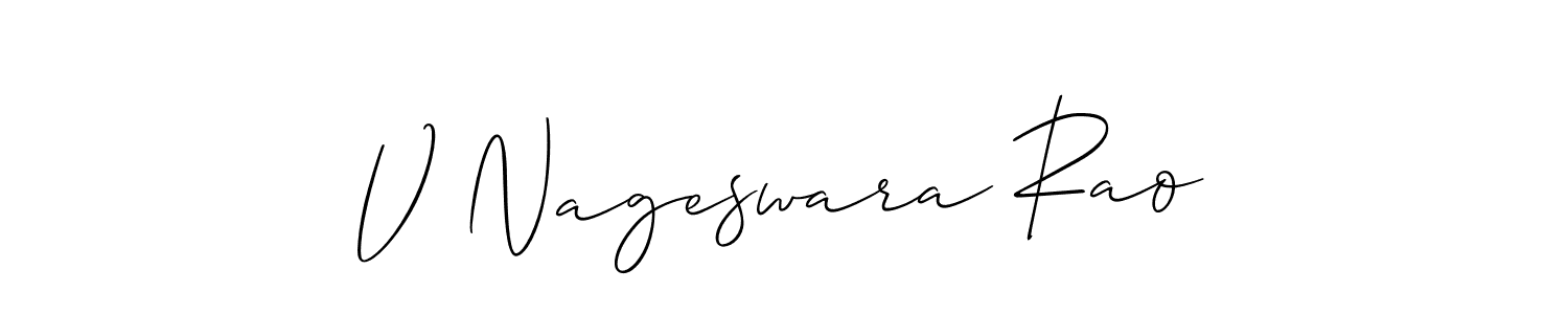 How to Draw V Nageswara Rao signature style? Allison_Script is a latest design signature styles for name V Nageswara Rao. V Nageswara Rao signature style 2 images and pictures png