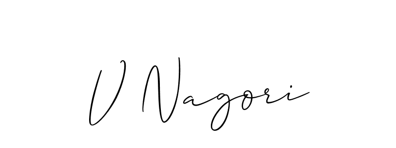 Similarly Allison_Script is the best handwritten signature design. Signature creator online .You can use it as an online autograph creator for name V Nagori. V Nagori signature style 2 images and pictures png