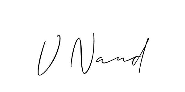 V Nand stylish signature style. Best Handwritten Sign (Allison_Script) for my name. Handwritten Signature Collection Ideas for my name V Nand. V Nand signature style 2 images and pictures png