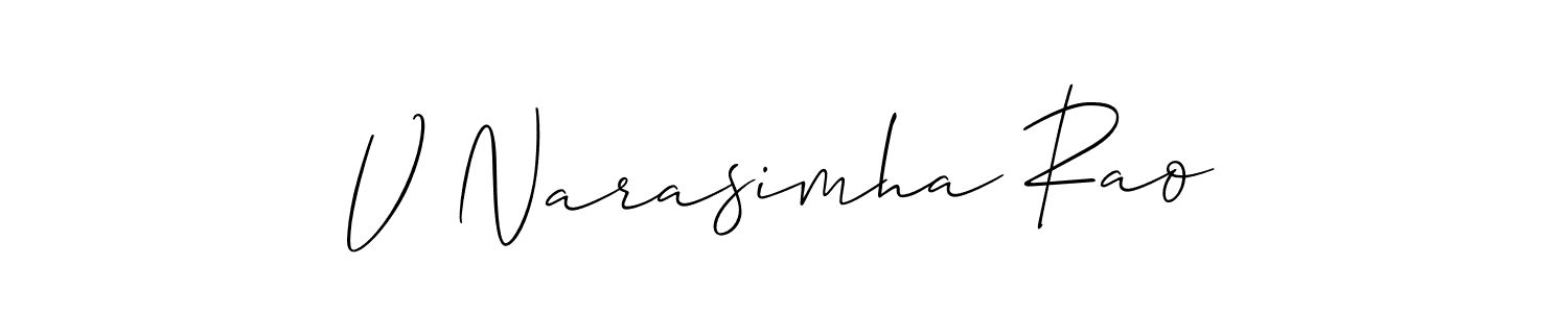 Use a signature maker to create a handwritten signature online. With this signature software, you can design (Allison_Script) your own signature for name V Narasimha Rao. V Narasimha Rao signature style 2 images and pictures png