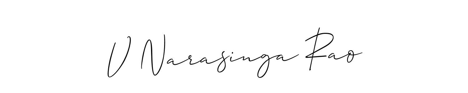 How to Draw V Narasinga Rao signature style? Allison_Script is a latest design signature styles for name V Narasinga Rao. V Narasinga Rao signature style 2 images and pictures png