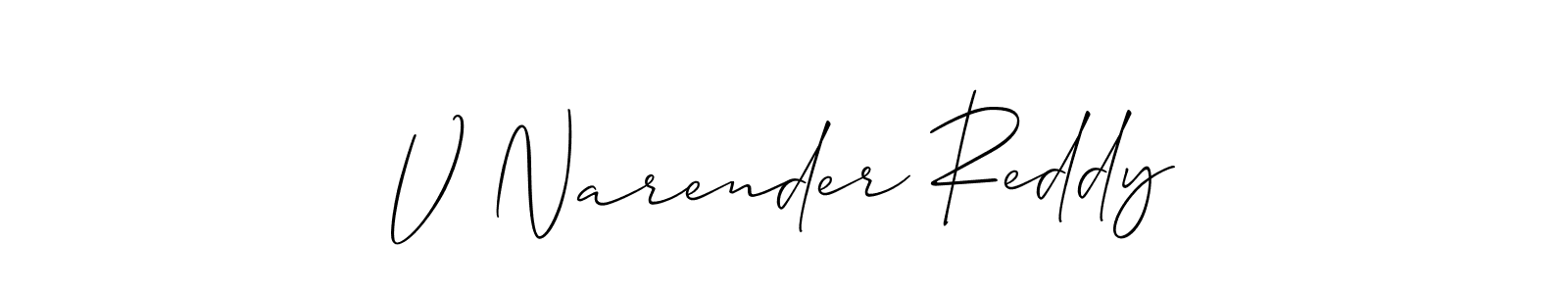V Narender Reddy stylish signature style. Best Handwritten Sign (Allison_Script) for my name. Handwritten Signature Collection Ideas for my name V Narender Reddy. V Narender Reddy signature style 2 images and pictures png