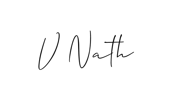 You should practise on your own different ways (Allison_Script) to write your name (V Nath) in signature. don't let someone else do it for you. V Nath signature style 2 images and pictures png