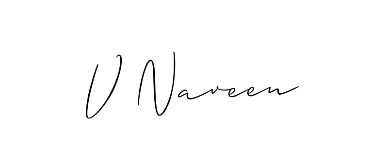 Design your own signature with our free online signature maker. With this signature software, you can create a handwritten (Allison_Script) signature for name V Naveen. V Naveen signature style 2 images and pictures png