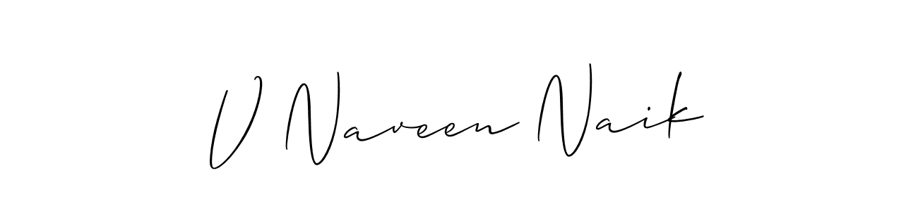 Make a beautiful signature design for name V Naveen Naik. With this signature (Allison_Script) style, you can create a handwritten signature for free. V Naveen Naik signature style 2 images and pictures png