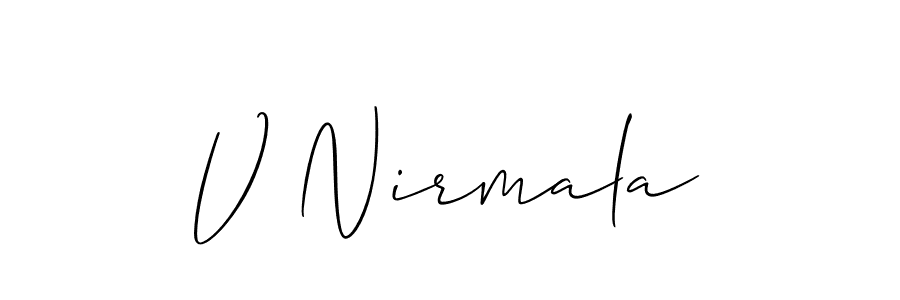 How to make V Nirmala signature? Allison_Script is a professional autograph style. Create handwritten signature for V Nirmala name. V Nirmala signature style 2 images and pictures png