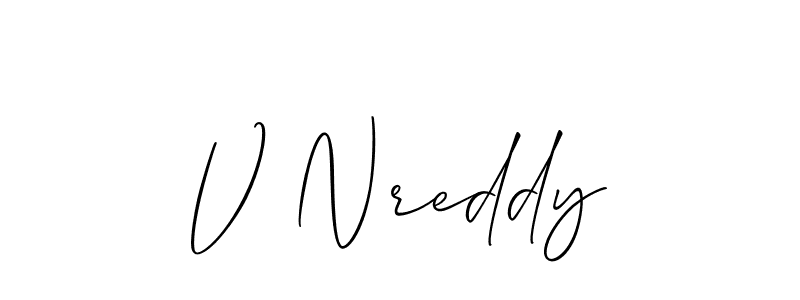 How to Draw V Nreddy signature style? Allison_Script is a latest design signature styles for name V Nreddy. V Nreddy signature style 2 images and pictures png