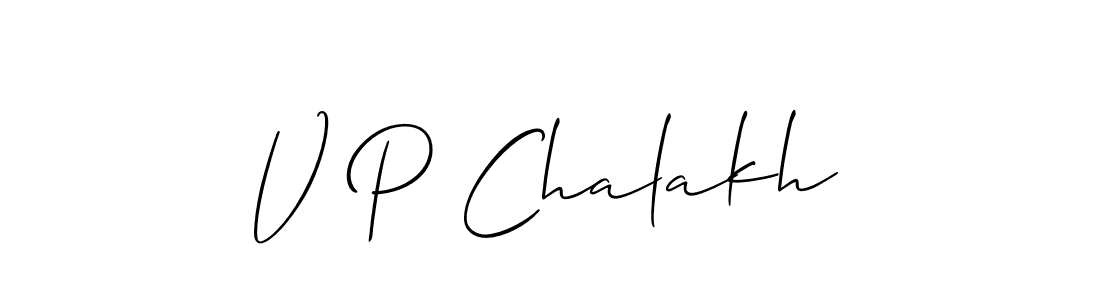 Similarly Allison_Script is the best handwritten signature design. Signature creator online .You can use it as an online autograph creator for name V P Chalakh. V P Chalakh signature style 2 images and pictures png