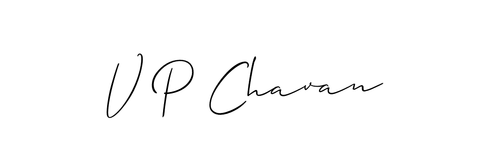 Allison_Script is a professional signature style that is perfect for those who want to add a touch of class to their signature. It is also a great choice for those who want to make their signature more unique. Get V P Chavan name to fancy signature for free. V P Chavan signature style 2 images and pictures png