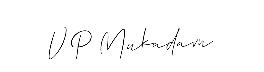 How to Draw V P Mukadam signature style? Allison_Script is a latest design signature styles for name V P Mukadam. V P Mukadam signature style 2 images and pictures png