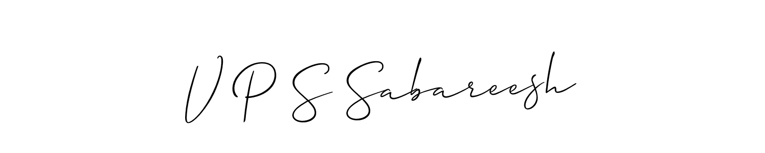 Create a beautiful signature design for name V P S Sabareesh. With this signature (Allison_Script) fonts, you can make a handwritten signature for free. V P S Sabareesh signature style 2 images and pictures png