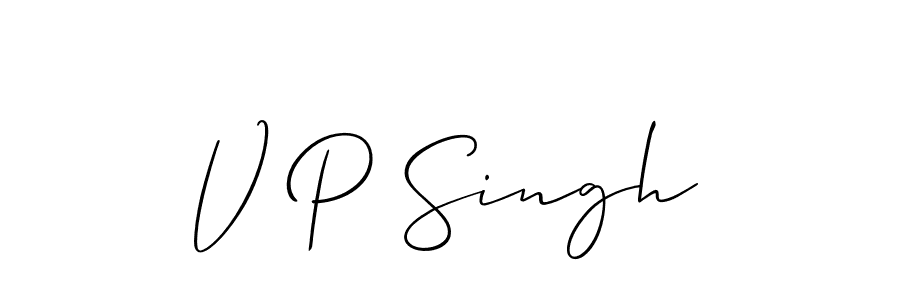 if you are searching for the best signature style for your name V P Singh. so please give up your signature search. here we have designed multiple signature styles  using Allison_Script. V P Singh signature style 2 images and pictures png