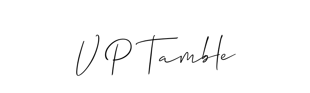 Make a short V P Tamble signature style. Manage your documents anywhere anytime using Allison_Script. Create and add eSignatures, submit forms, share and send files easily. V P Tamble signature style 2 images and pictures png