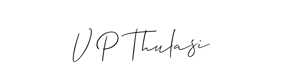 Make a beautiful signature design for name V P Thulasi. Use this online signature maker to create a handwritten signature for free. V P Thulasi signature style 2 images and pictures png
