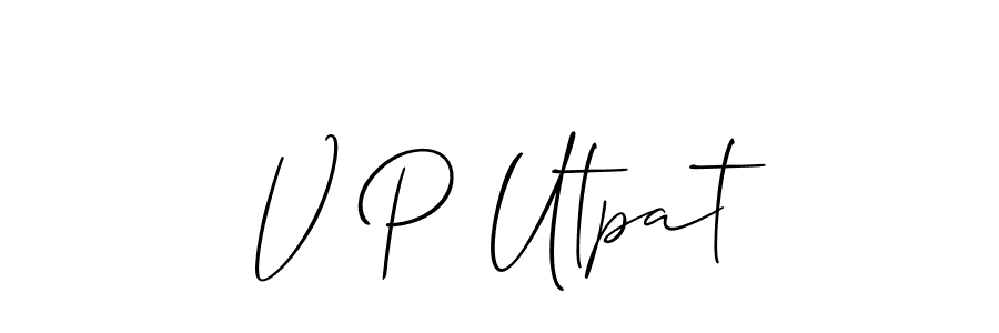 How to make V P Utpat signature? Allison_Script is a professional autograph style. Create handwritten signature for V P Utpat name. V P Utpat signature style 2 images and pictures png