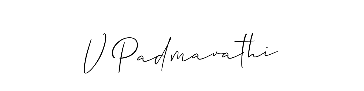 Similarly Allison_Script is the best handwritten signature design. Signature creator online .You can use it as an online autograph creator for name V Padmavathi. V Padmavathi signature style 2 images and pictures png