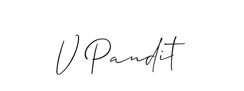 It looks lik you need a new signature style for name V Pandit. Design unique handwritten (Allison_Script) signature with our free signature maker in just a few clicks. V Pandit signature style 2 images and pictures png