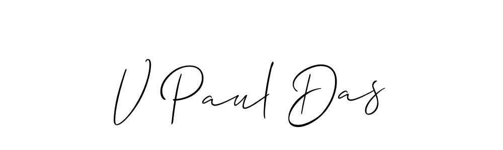 Make a beautiful signature design for name V Paul Das. With this signature (Allison_Script) style, you can create a handwritten signature for free. V Paul Das signature style 2 images and pictures png