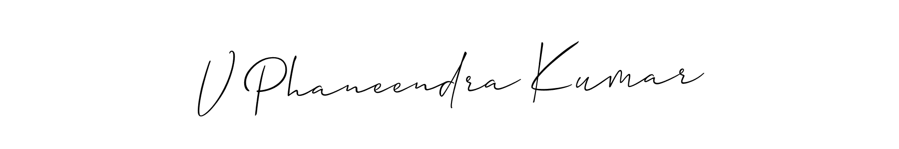 if you are searching for the best signature style for your name V Phaneendra Kumar. so please give up your signature search. here we have designed multiple signature styles  using Allison_Script. V Phaneendra Kumar signature style 2 images and pictures png