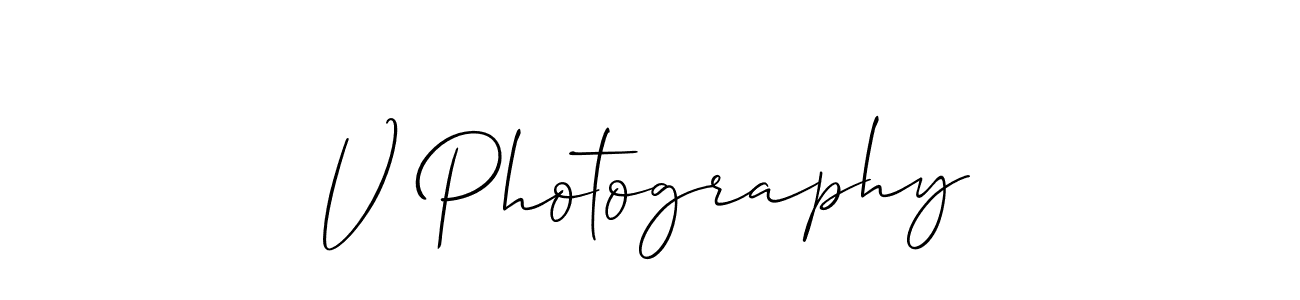 Also You can easily find your signature by using the search form. We will create V Photography name handwritten signature images for you free of cost using Allison_Script sign style. V Photography signature style 2 images and pictures png