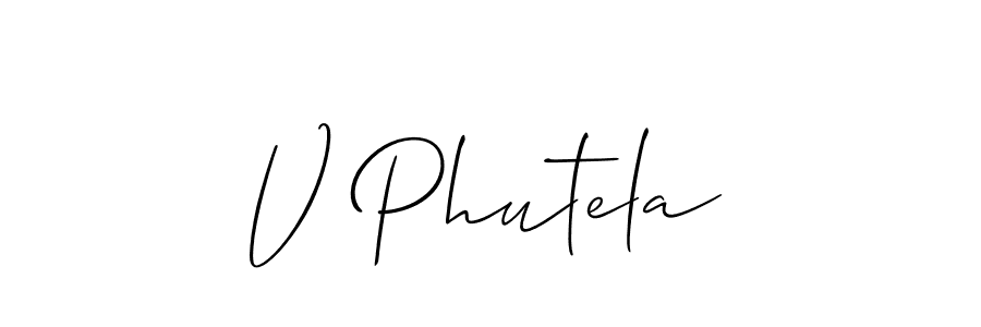 Make a beautiful signature design for name V Phutela. Use this online signature maker to create a handwritten signature for free. V Phutela signature style 2 images and pictures png