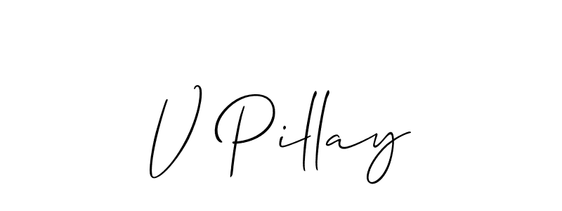 Make a beautiful signature design for name V Pillay. With this signature (Allison_Script) style, you can create a handwritten signature for free. V Pillay signature style 2 images and pictures png
