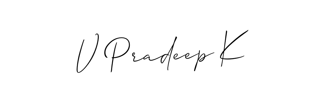 Best and Professional Signature Style for V Pradeep K. Allison_Script Best Signature Style Collection. V Pradeep K signature style 2 images and pictures png