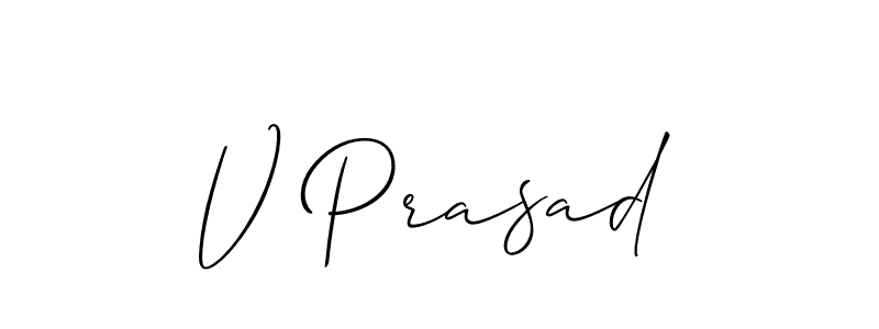 Make a beautiful signature design for name V Prasad. With this signature (Allison_Script) style, you can create a handwritten signature for free. V Prasad signature style 2 images and pictures png