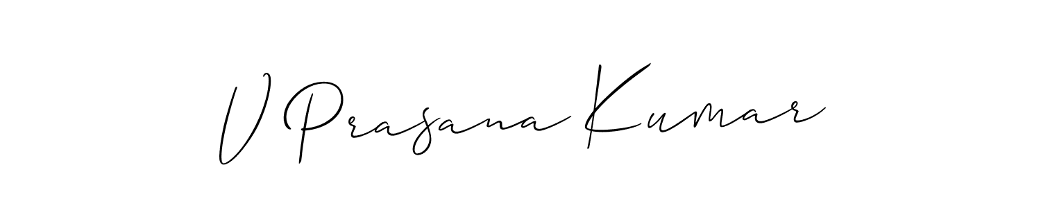 Design your own signature with our free online signature maker. With this signature software, you can create a handwritten (Allison_Script) signature for name V Prasana Kumar. V Prasana Kumar signature style 2 images and pictures png