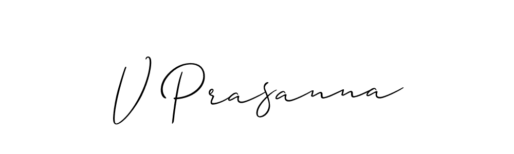 Create a beautiful signature design for name V Prasanna. With this signature (Allison_Script) fonts, you can make a handwritten signature for free. V Prasanna signature style 2 images and pictures png