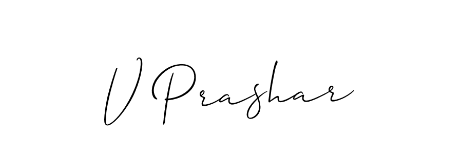 Create a beautiful signature design for name V Prashar. With this signature (Allison_Script) fonts, you can make a handwritten signature for free. V Prashar signature style 2 images and pictures png