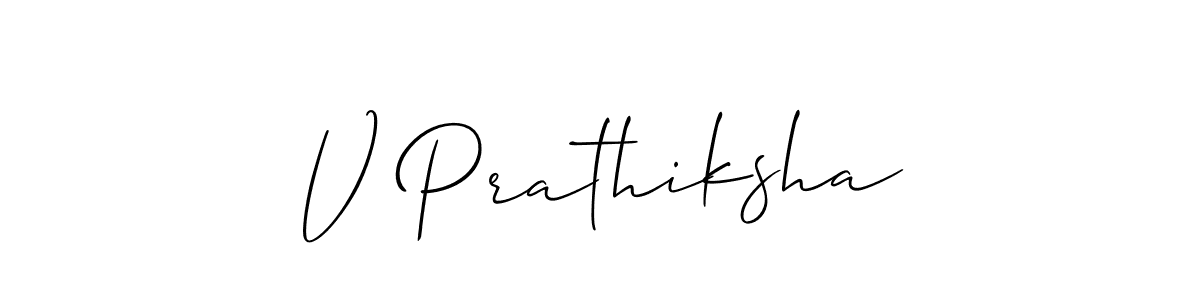 Similarly Allison_Script is the best handwritten signature design. Signature creator online .You can use it as an online autograph creator for name V Prathiksha. V Prathiksha signature style 2 images and pictures png
