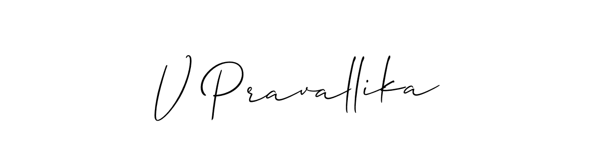 Also we have V Pravallika name is the best signature style. Create professional handwritten signature collection using Allison_Script autograph style. V Pravallika signature style 2 images and pictures png
