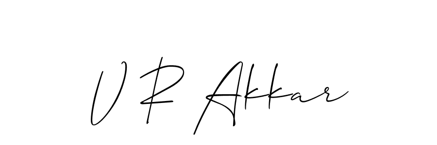 How to make V R Akkar signature? Allison_Script is a professional autograph style. Create handwritten signature for V R Akkar name. V R Akkar signature style 2 images and pictures png