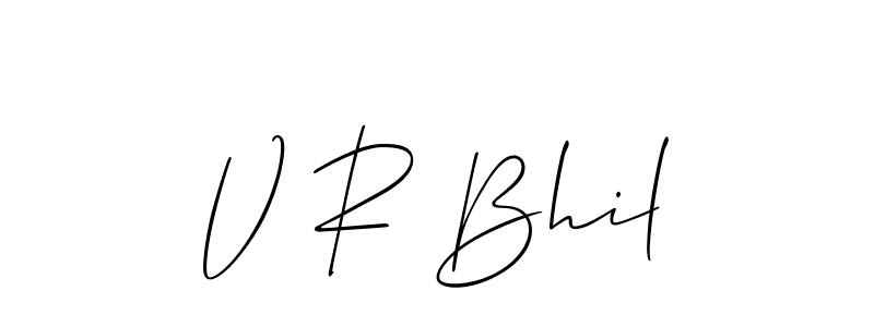 Design your own signature with our free online signature maker. With this signature software, you can create a handwritten (Allison_Script) signature for name V R Bhil. V R Bhil signature style 2 images and pictures png