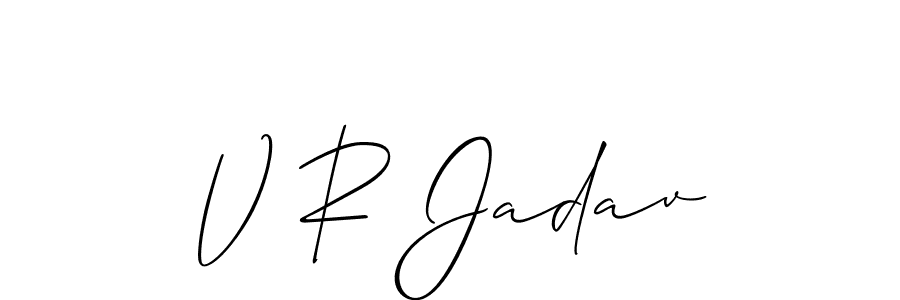 It looks lik you need a new signature style for name V R Jadav. Design unique handwritten (Allison_Script) signature with our free signature maker in just a few clicks. V R Jadav signature style 2 images and pictures png
