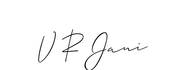 Similarly Allison_Script is the best handwritten signature design. Signature creator online .You can use it as an online autograph creator for name V R Jani. V R Jani signature style 2 images and pictures png